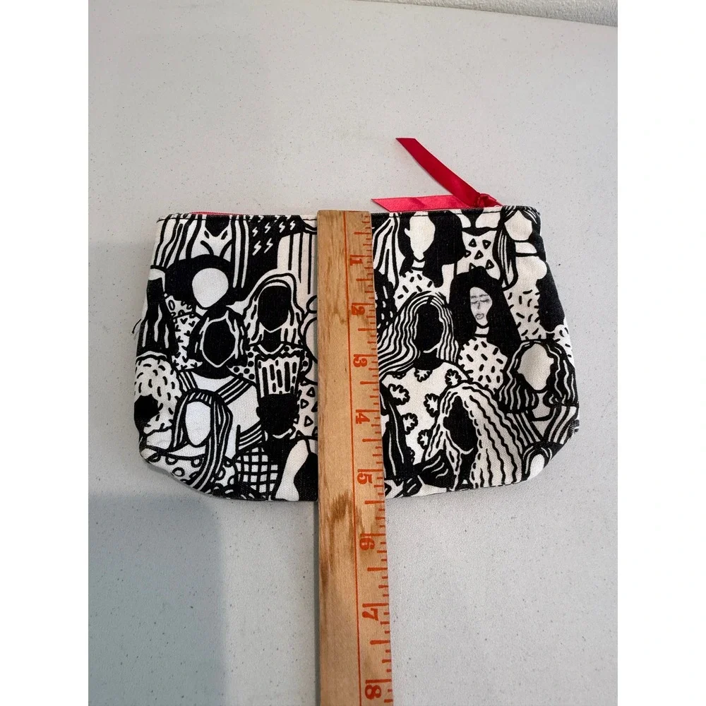 Ipsy x APCWitte Illustrated People Makeup Bag Pink Zipper Cosmetic Pouch